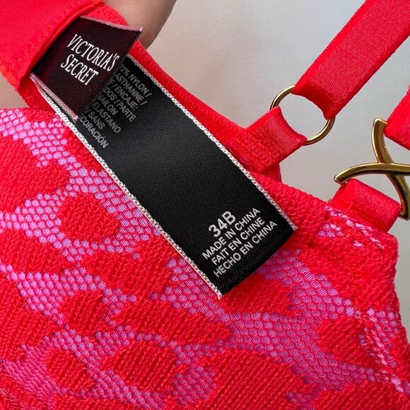 Victoria’s Secret Red Leopard Mesh Apron Lingerie Size 34B - Picture 6 of 9